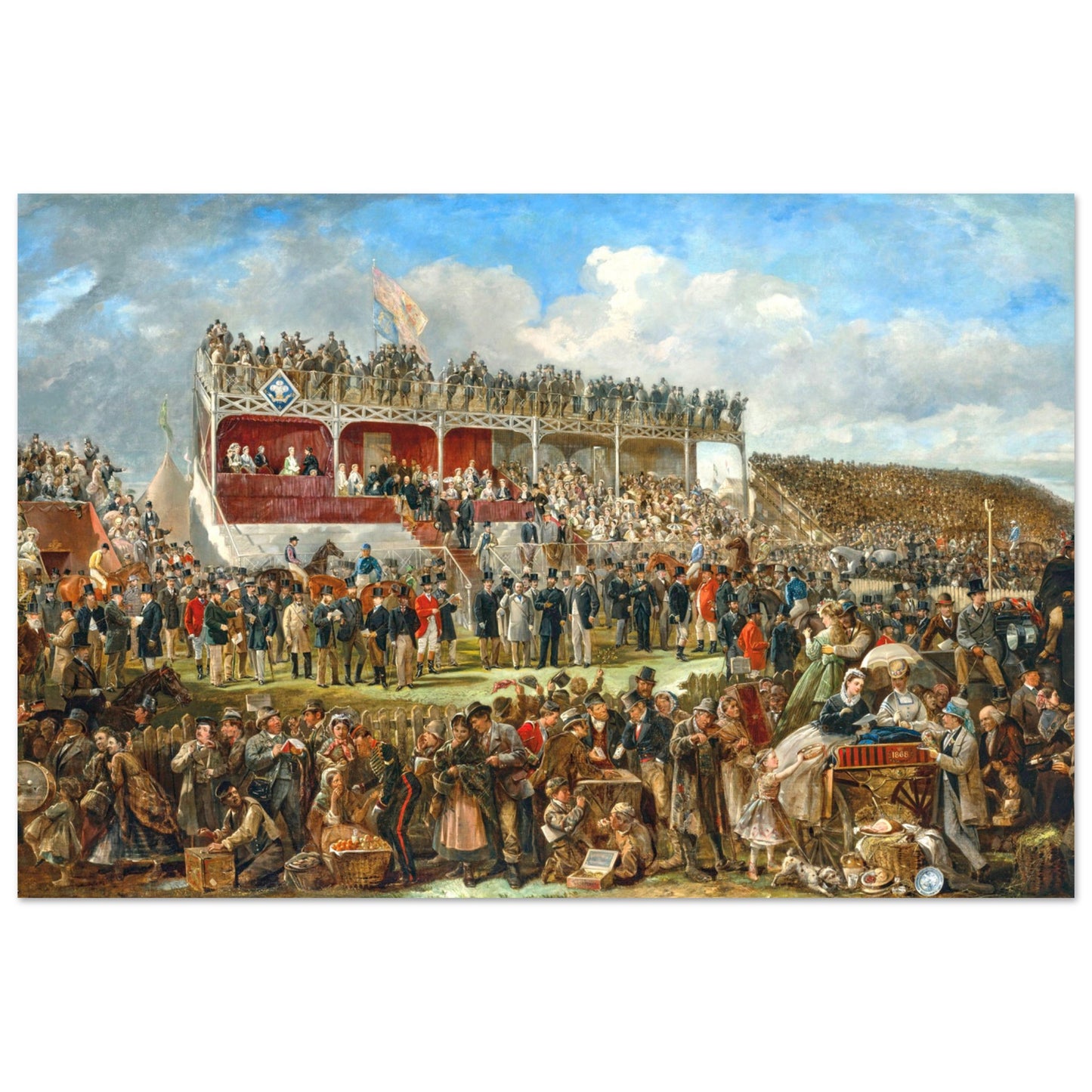 Punchestown Races, by Irish Artist John Fergus O'Hea Art Print – framed print close-up | Buy Irish Art