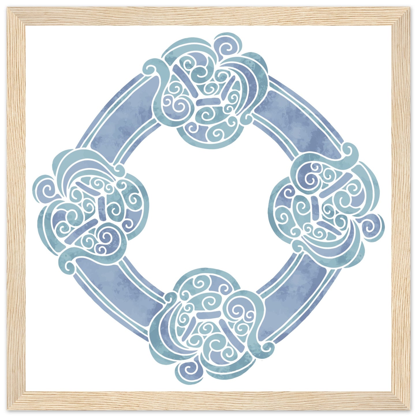 Aquarell keltischer Knoten-Blaudruck