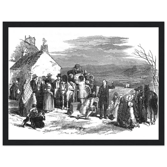 Irish Emigrants Leaving Ireland Historical Framed Black & White Print – Irish wall art print | Buy Irish Art