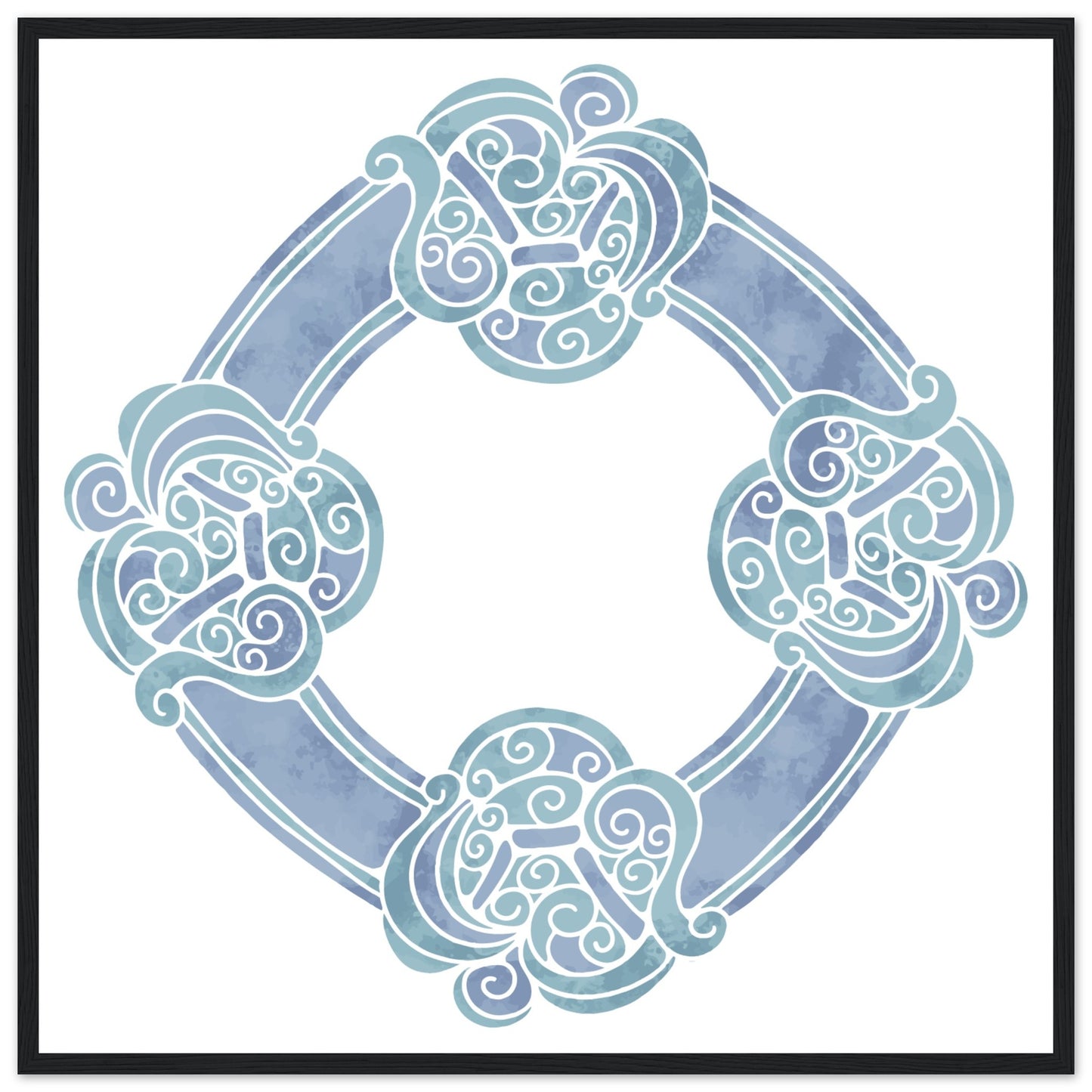 Aquarell keltischer Knoten-Blaudruck