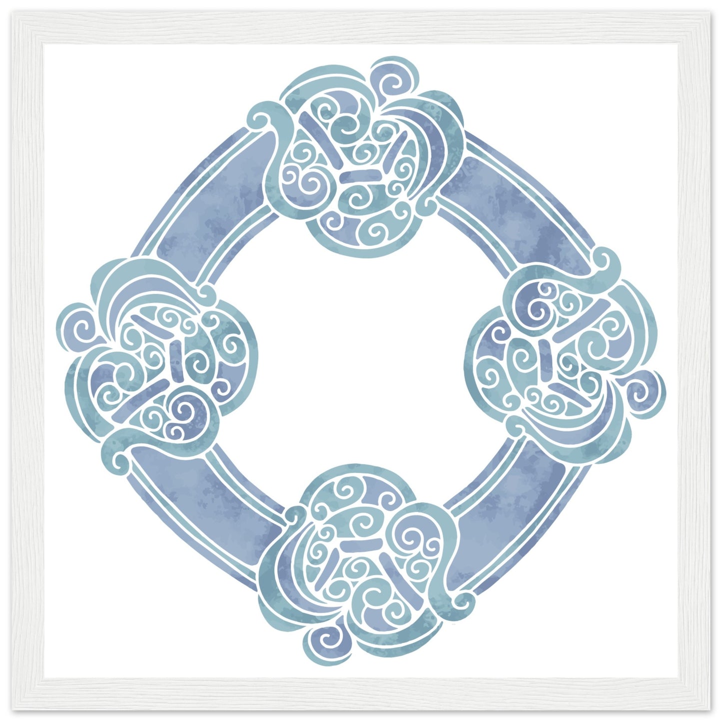 Aquarell keltischer Knoten-Blaudruck