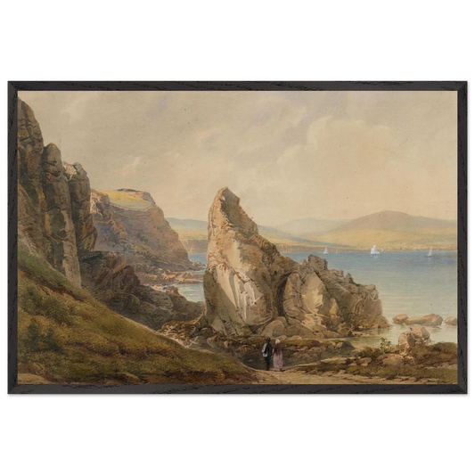 A Bay near Howth framed wall art displayed in a living room with Irish coastal theme