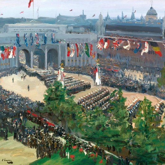 Admiralty Arch Victory Parade (1919) John Lavery Print 40x50 cm / 16x20″ – framed print close-up | Buy Irish Art