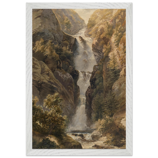 Esna Larach Glenariff Waterfall framed white wall art