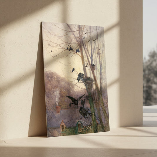 Shades of Evening by Irish Artist Mildred Anne Butler Art Print30x45 cm / 12x18″ / Art Print / Unframed print in soft window light casting dappled shadows. Warm, natural, premium lifestyle look.