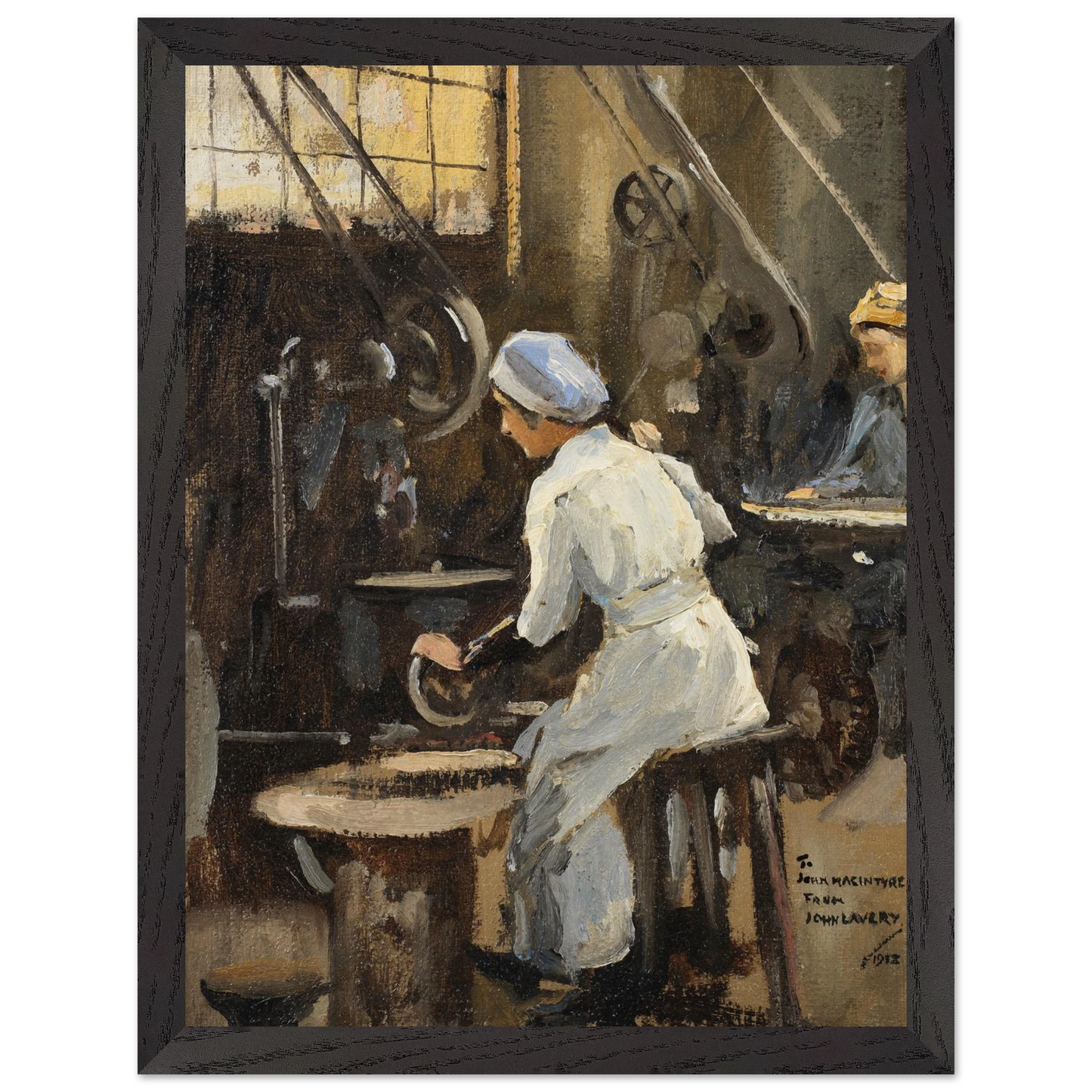 The Disc Maker 1920 by Sir John Lavery Irish master art print in black frame 60x80 cm Collector’s Edition