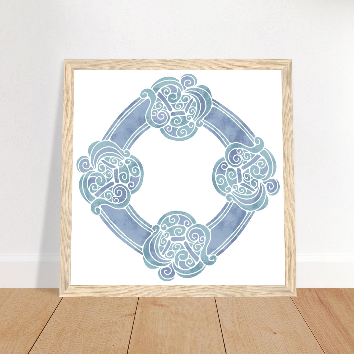 Aquarell keltischer Knoten-Blaudruck
