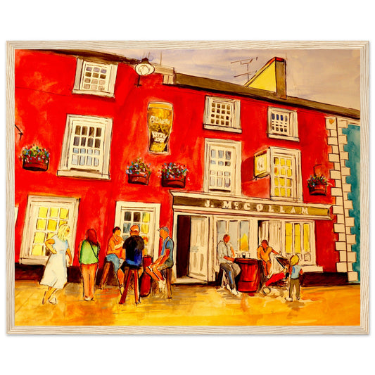 Johnny Joe's Pub Cushendall Art Print 40x50cm / 16x20″ – framed print close-up | Buy Irish Art