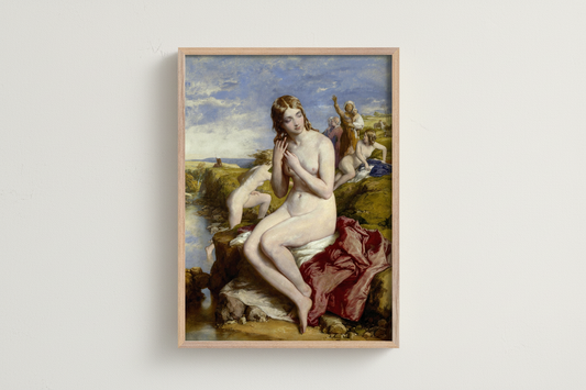 Bathers Surprised by Irish Artist William Mulready Art Print – framed print close-up | Buy Irish Art