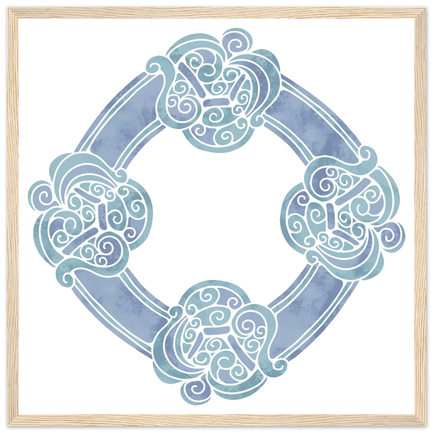 Aquarell keltischer Knoten-Blaudruck