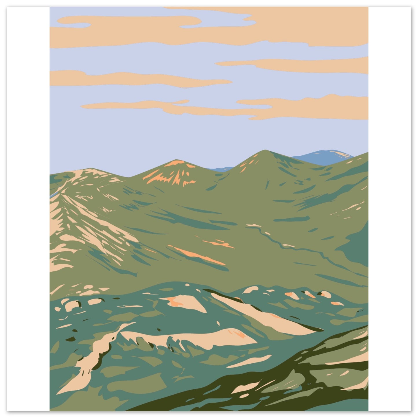 Zwölf Bens Connemara Nationalpark Druck