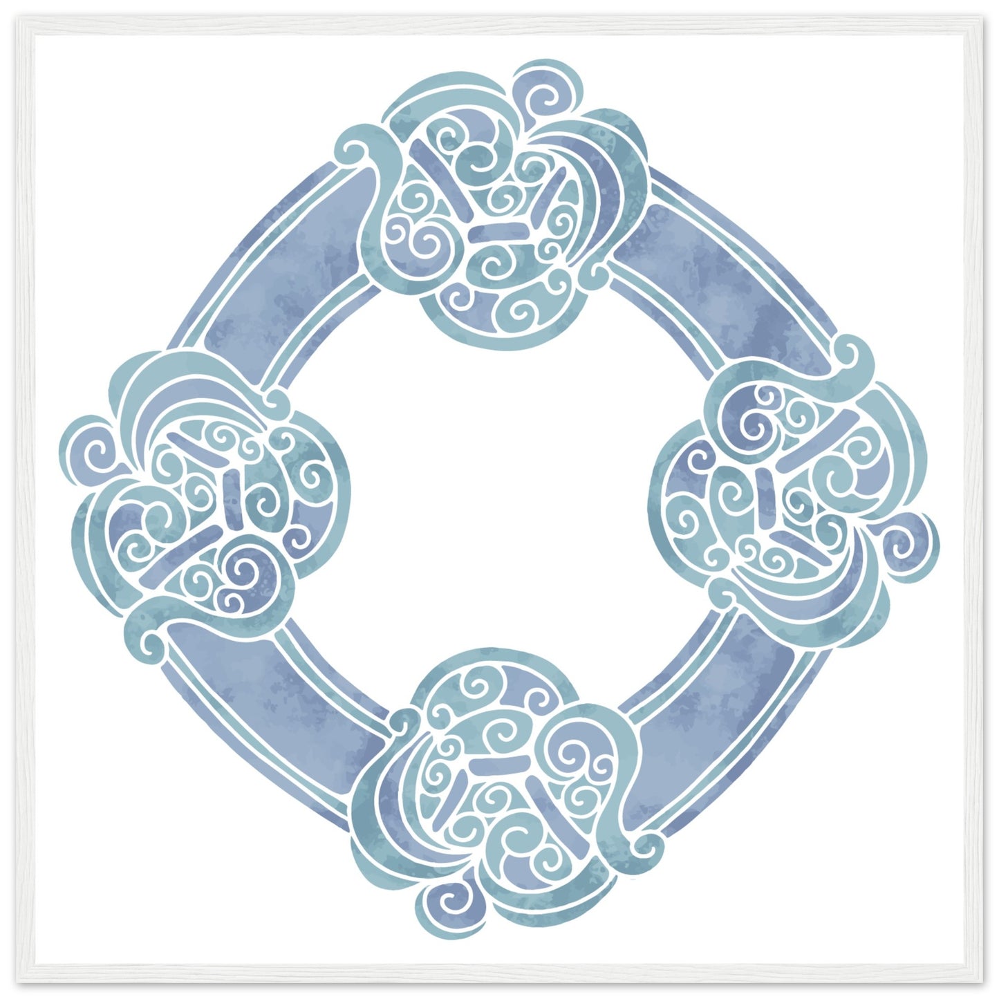 Aquarell keltischer Knoten-Blaudruck