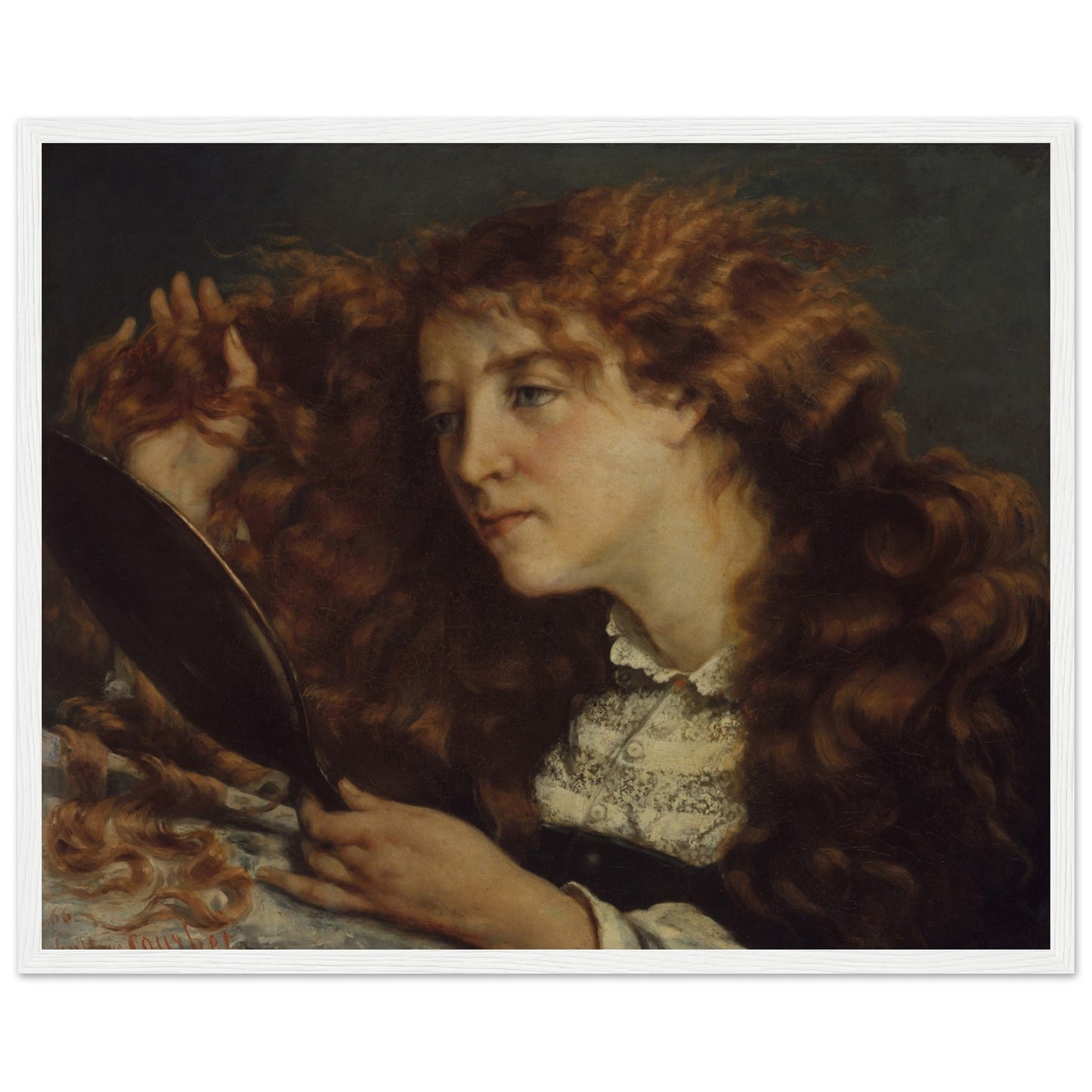 Jo, La Belle Irlandaise by Gustave Courbet (1865-66) 40x50 cm / 16x20″ – lifestyle view | Buy Irish Art