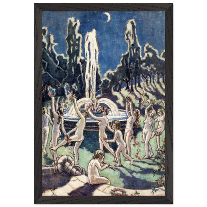 Nudes Dancing Round a Fountain by Mainie Jellett - framed print on a wall