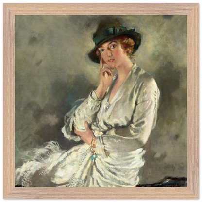 Mrs Charles S. Carstairs by William Orpen art print – black frame view | Buy Irish Art