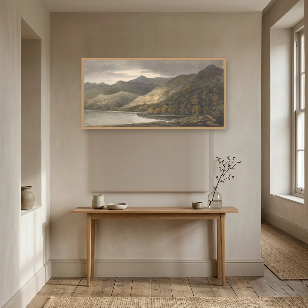 Killarney, Panoramic art print, framed and hung in a hallway