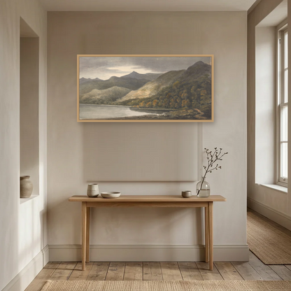 Killarney, Panoramic art print, framed and hung in a hallway