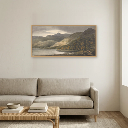 Killarney, Panoramic art print, framed and hung in a living room