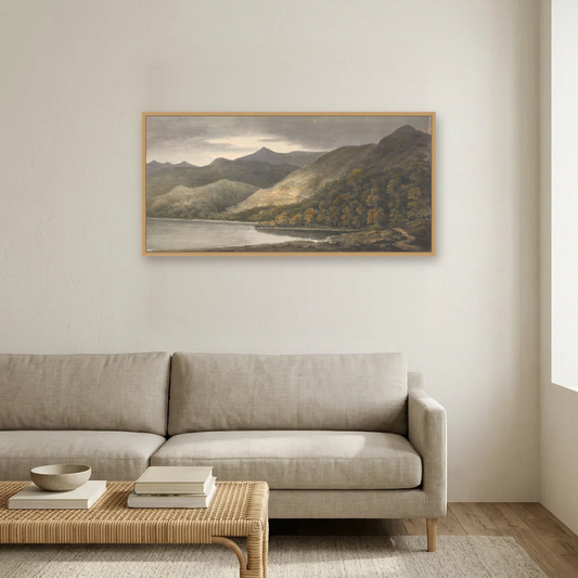 Killarney, Panoramic art print, framed and hung in a living room