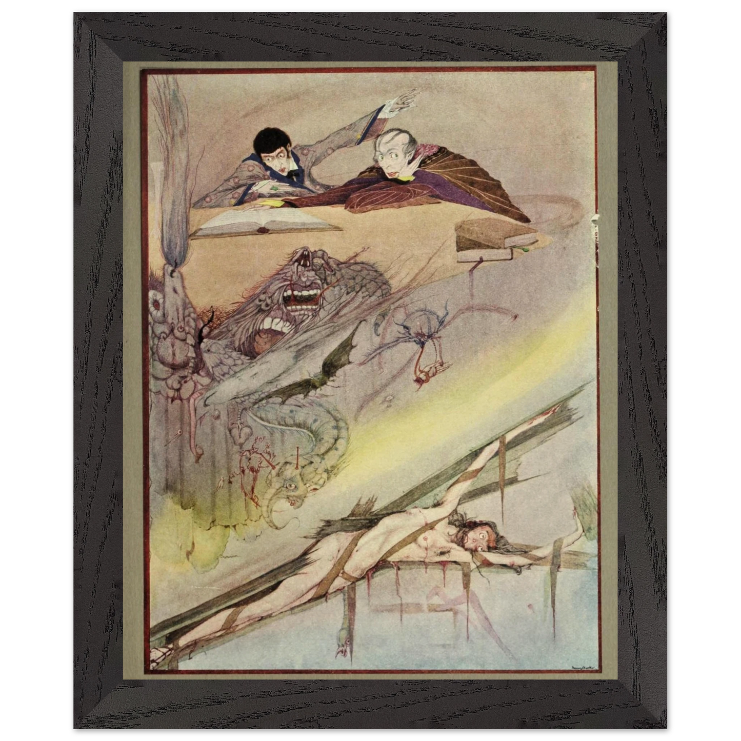 Harry Clarke Art Print – Poe’s Tales of Mystery (1923) – “Rending of Coffin” | Museum-Quality Framed Reproduction – view 7 | Buy Irish Art