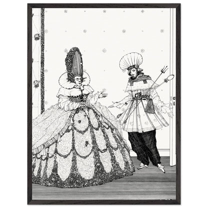Harry Clarke Sleeping Beauty print in a black frame, straight-on