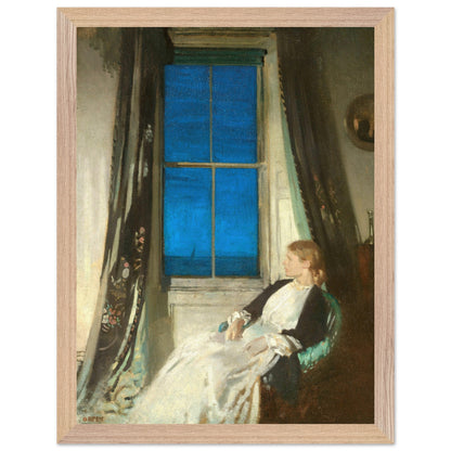 Night by William Orpen, framed print in a natural oak frame