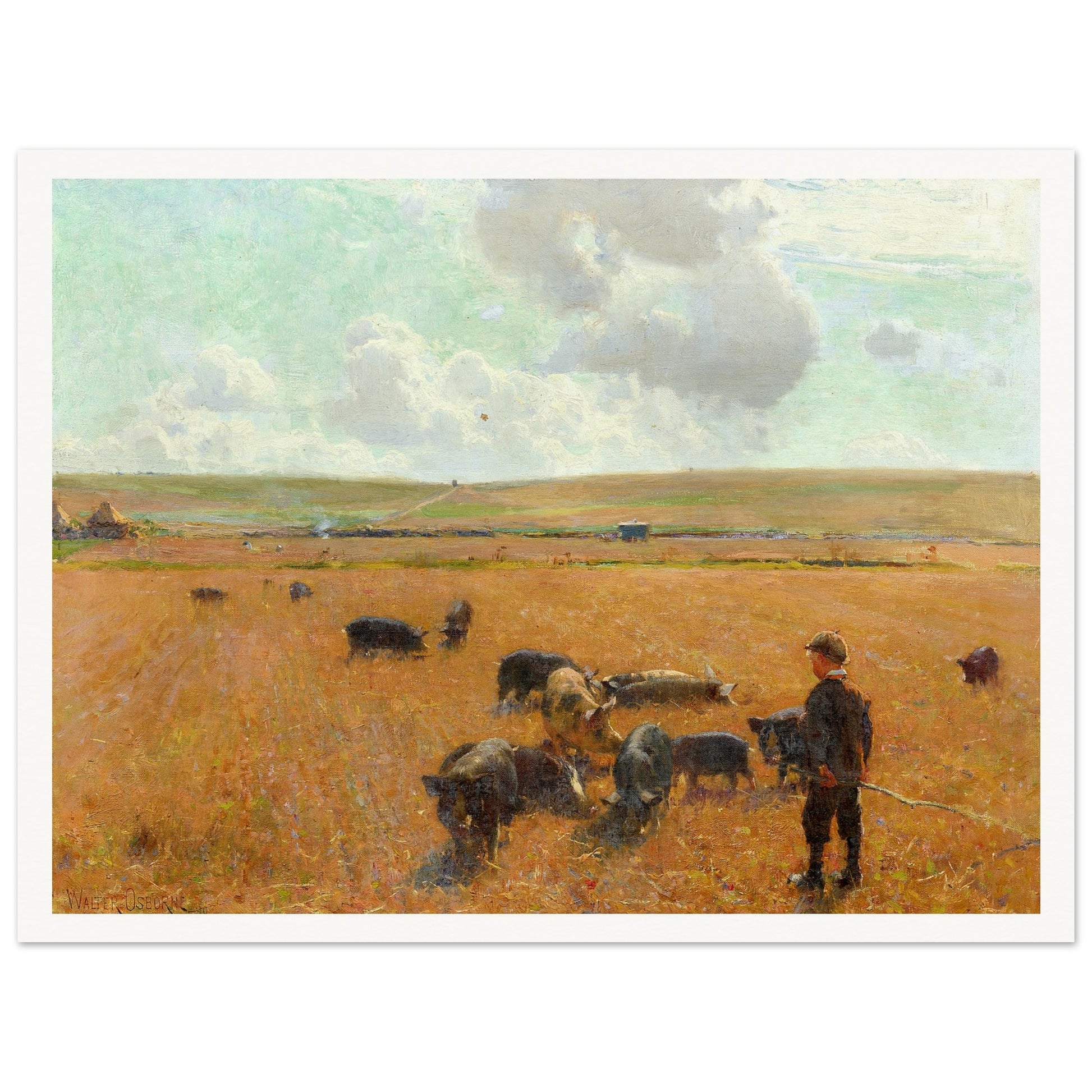Joe the Swineherd by Osborne – black frame art print mockup