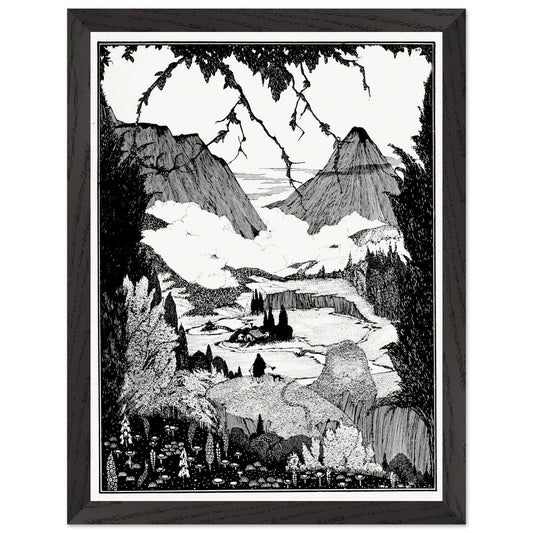 30×40 cm – Harry Clarke “Landor’s Cottage” framed art print in black frame, 30×40 cm