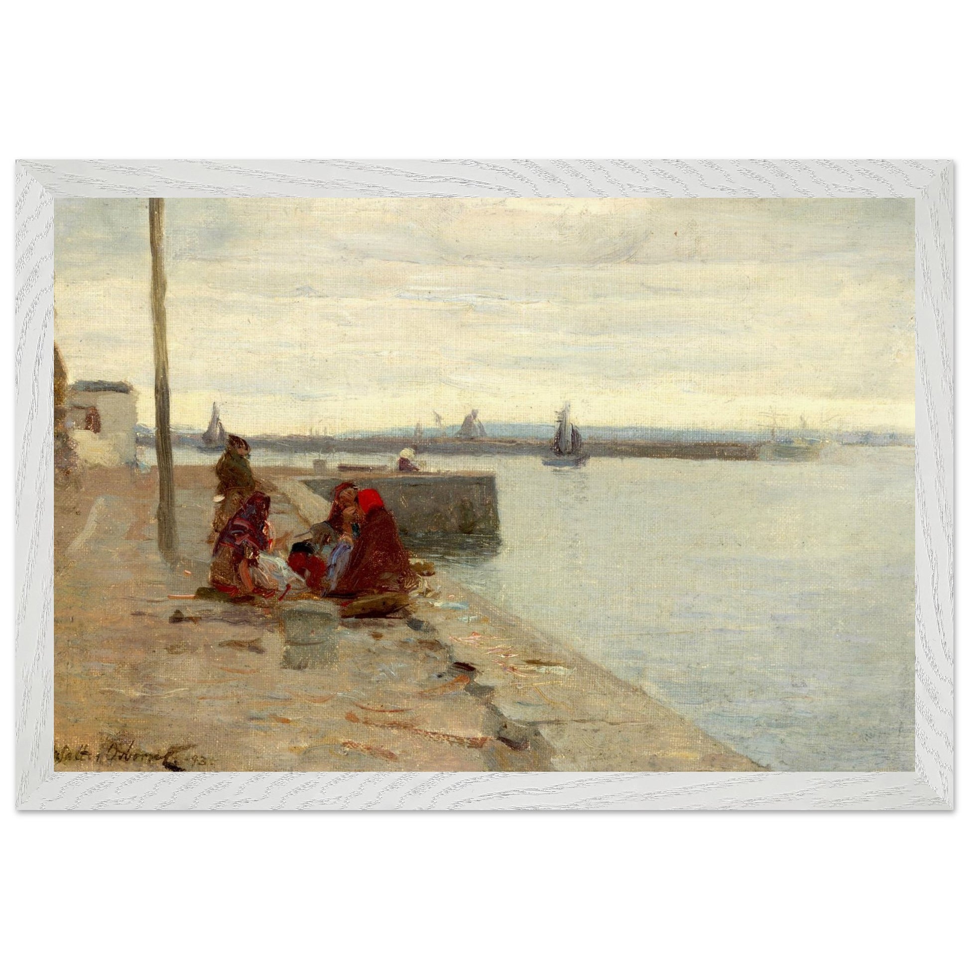 Women on a Galway Quayside by Irish Artist Walter Frederick Osborne Art Print – detail view | Buy Irish Art