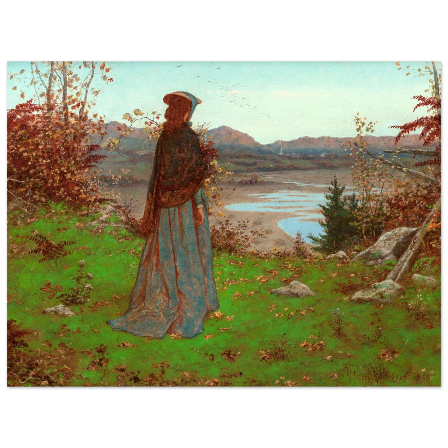 Woman in an Autumn Landscape – William J. Hennessy Irish Art Print – view 8 | Buy Irish Art