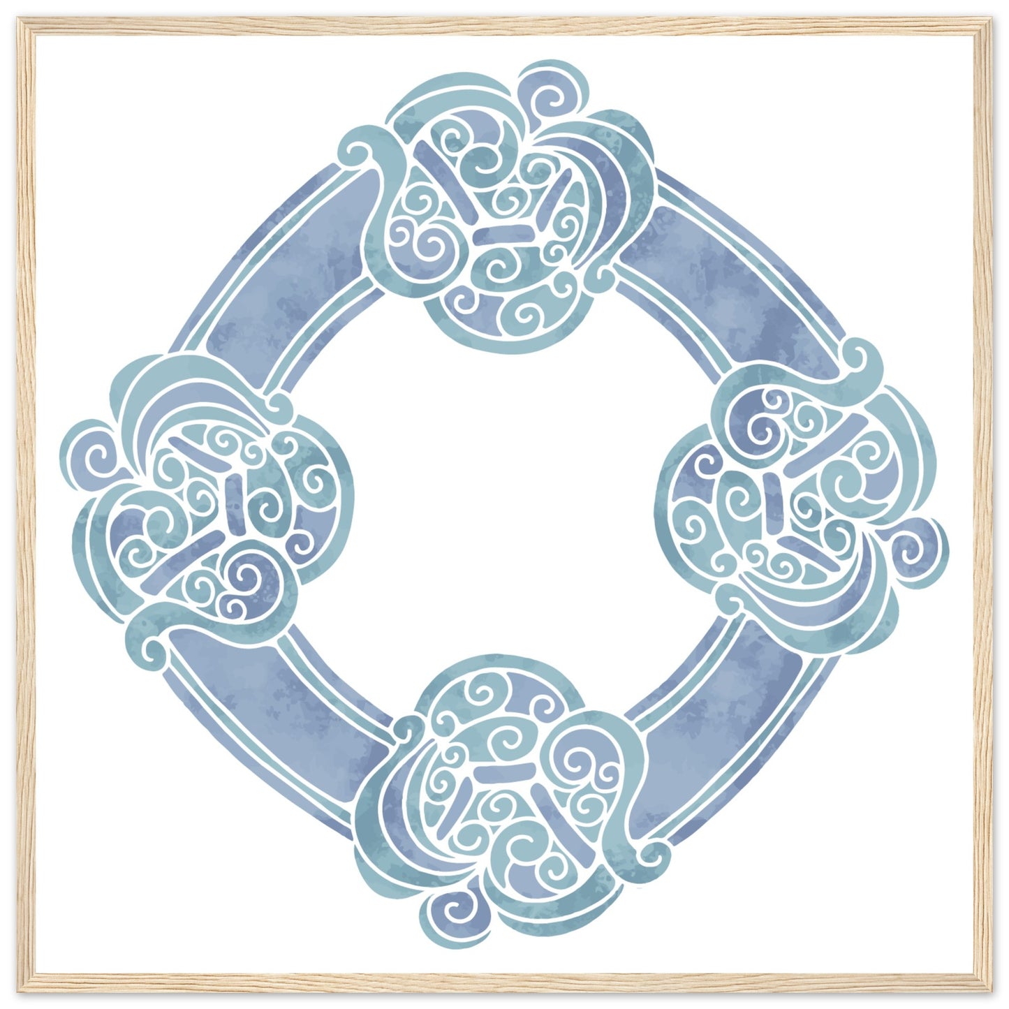 Aquarell keltischer Knoten-Blaudruck