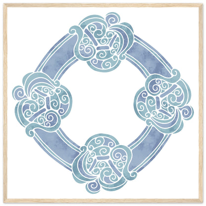 Aquarell keltischer Knoten-Blaudruck