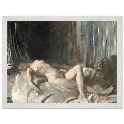 White-framed print of William Orpen's Reclining Female Figure