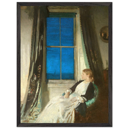 Night by William Orpen framed in black, straight-on view