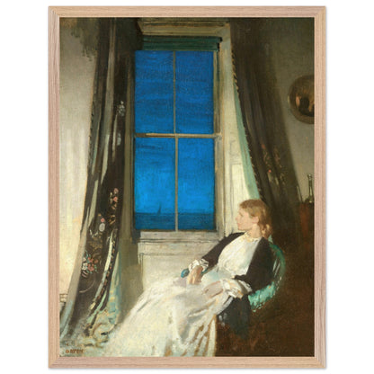Night by William Orpen framed in natural oak, straight-on view