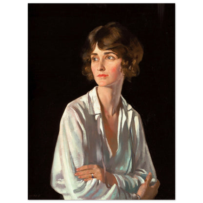 Lady Marriott by William Orpen print, flat artwork view with dark background