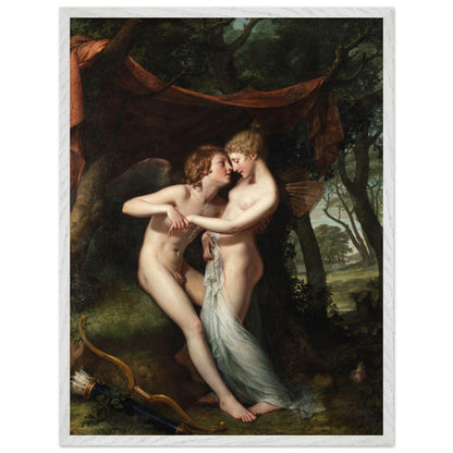 Cupid and Psyche in the Nuptial Bower by Hugh Douglas Hamilton in a white wood frame