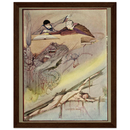 Harry Clarke Art Print – Poe’s Tales of Mystery (1923) – “Rending of Coffin” | Museum-Quality Framed Reproduction – room setting display | Buy Irish Art