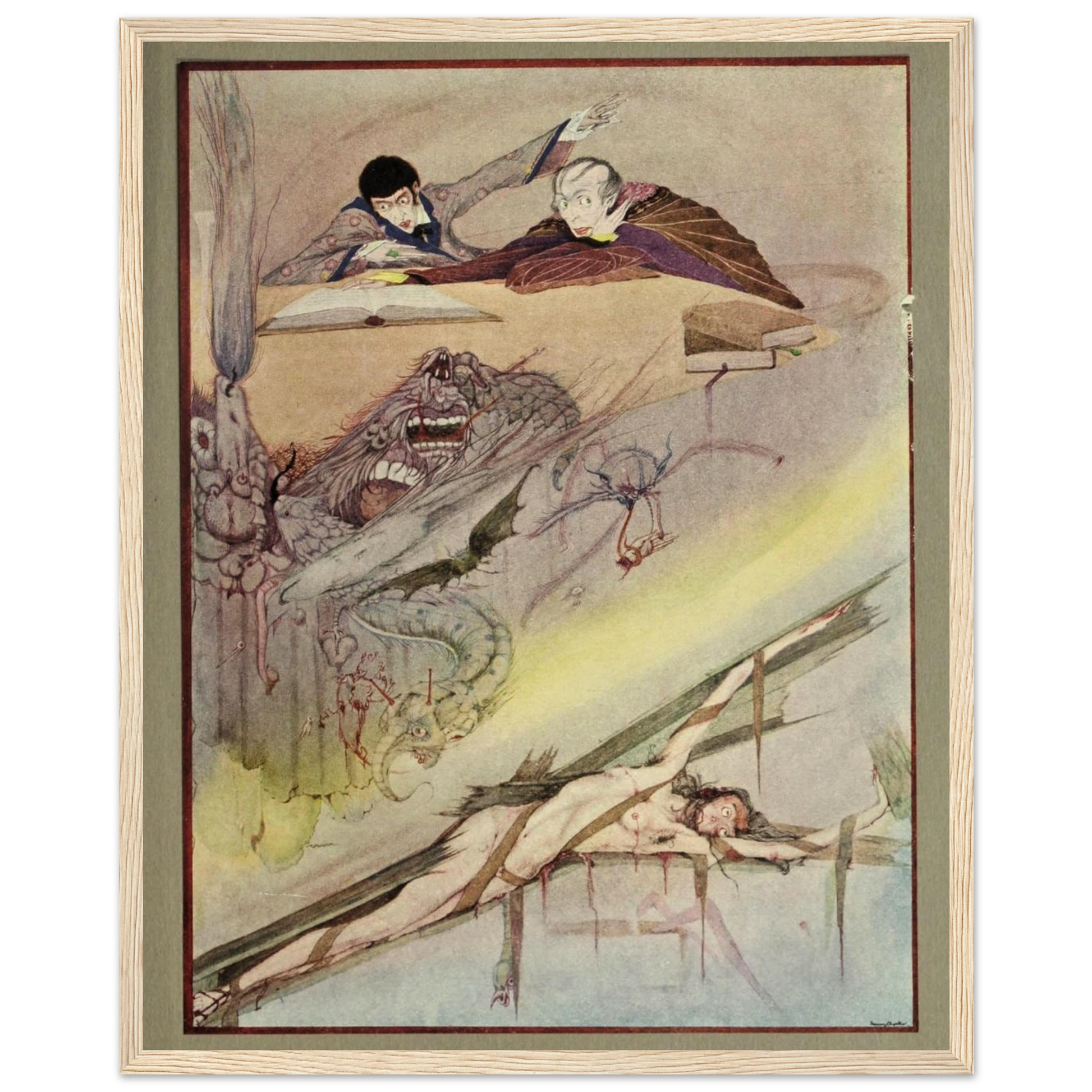 Harry Clarke Art Print – Poe’s Tales of Mystery (1923) – “Rending of Coffin” | Museum-Quality Framed Reproduction – view 15 | Buy Irish Art