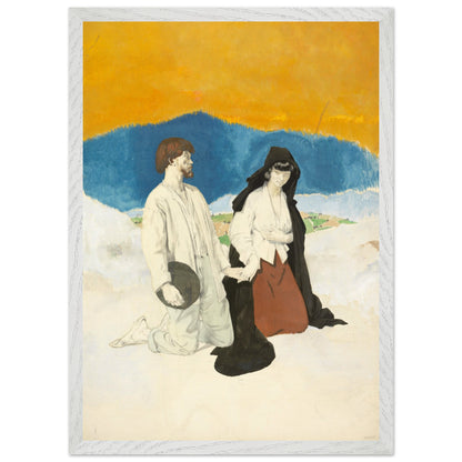 Study for The Western Wedding by William Orpen in a white wooden frame