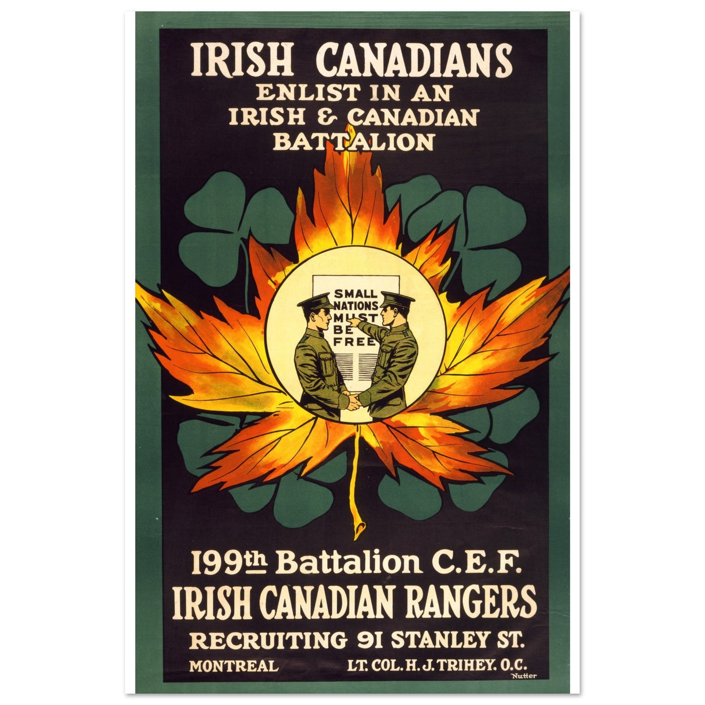 Enlist in an Irish & Canadian Battalion (1915) – Historical Art Print – Irish wall art print | Buy Irish Art
