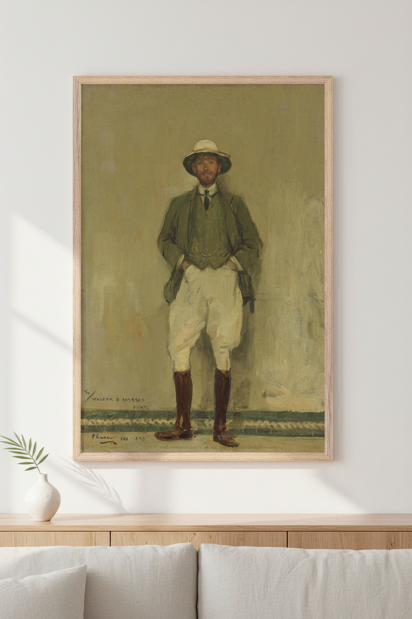 Portrait of Walter B. Harris (1906) – Lavery | Collector’s Edition – detail view | Buy Irish Art