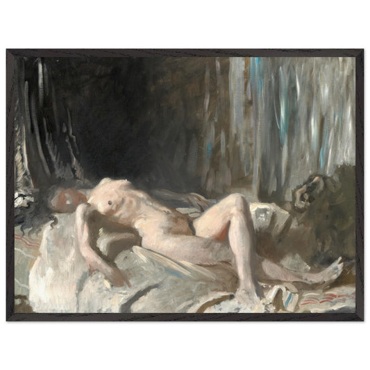 William Orpen Reclining Female Figure framed in black, straight-on view