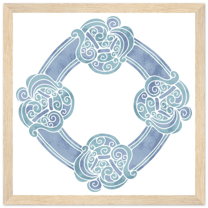 Aquarell keltischer Knoten-Blaudruck