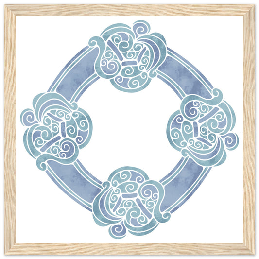 Aquarell keltischer Knoten-Blaudruck