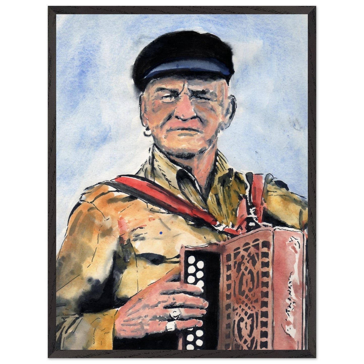 Patsy Dan Rogers Framed Art Print King of Tory Island – framed print close-up | Buy Irish Art