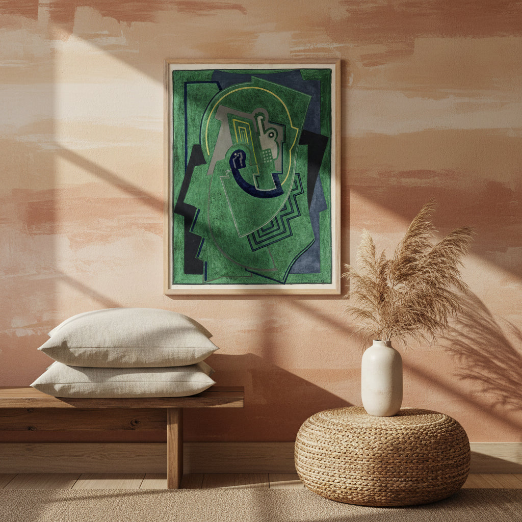 60x80 cm Wood Frame Large framed print of Single Element (c.1938) by Mainie Jellett in a natural FSC-certified wood frame, Irish Modernist abstract painting.
