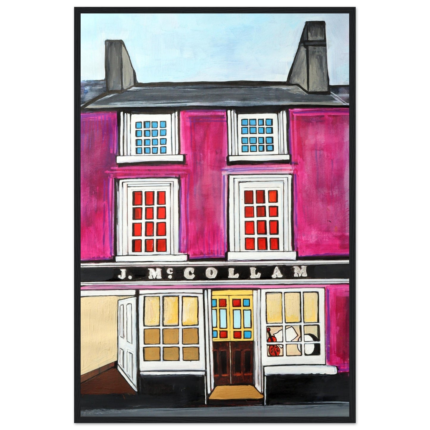 Johnny Joe's Pub, Cushendall Framed Art Print – framed print close-up | Buy Irish Art