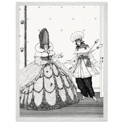 Harry Clarke Sleeping Beauty print in a pale white frame, straight-on