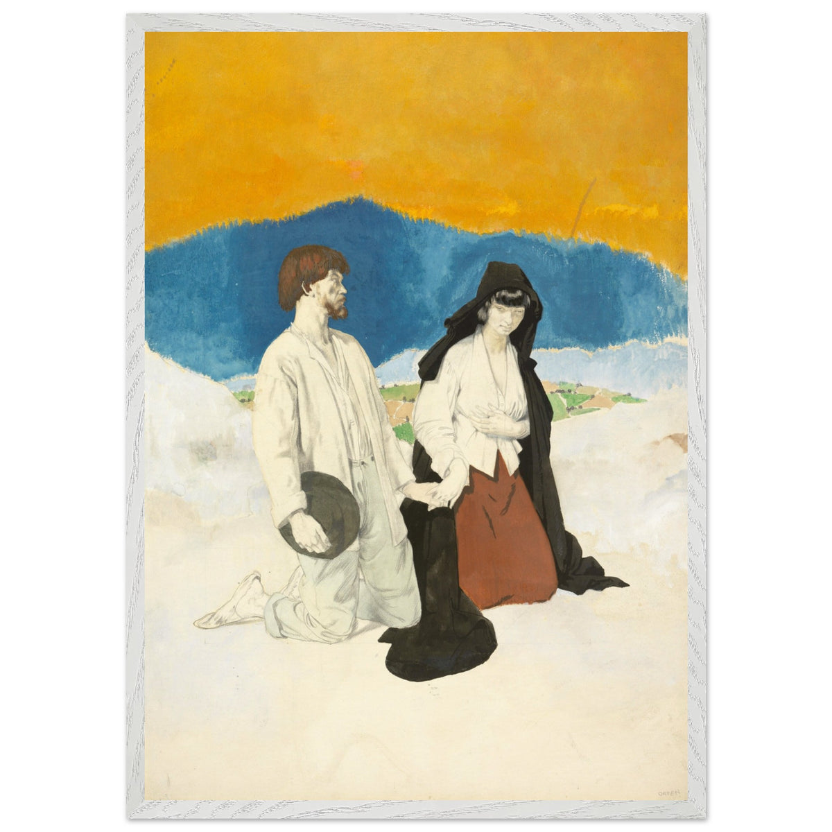 William Orpen Western Wedding print in a slim white frame